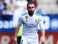 Bek kana Real Madrid dan Timnas Spanyol, Dani Carvajal, masuk nominasi skuat terbaik FIFA FIFPro tahun ini. Penilaian itu diberikan untuk performa pada periode 3 Juli 2017-15 Juli 2018. (Juan Manuel Serrano Arce/Getty Images)