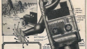 Ilustrasi dari tahun 1924 ini menampakkan robot polisi dengan senjata super lengkap, mampu untuk menangani huru hara. Tapi sampai sekarang, polisi manusia masih mendominasi. Foto: Lifebuzz
