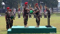 Acara sertijab dilaksanakan di Markas Komando Kopassus Cijantung, Jakarta Timur, Jumat (23/3/2018).