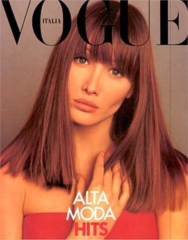 Inilah penampilan jadul Carla Bruni yang menjadi model cover Vogue Italia. Foto: Instagram