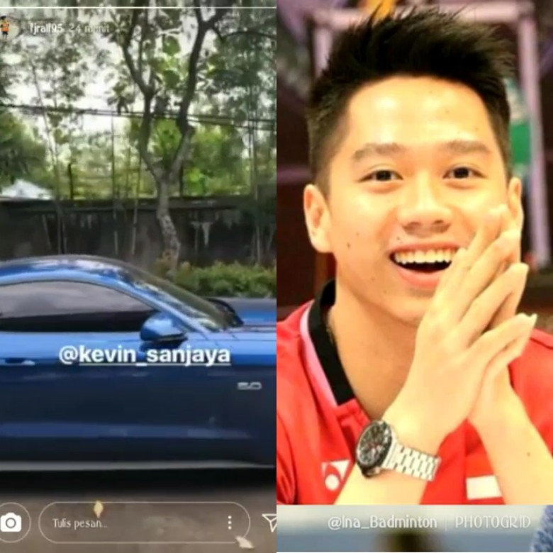 Ford Mustang Kevin Sanjaya. Foto: Screenshot Instagram/ina_badminton Ford Mustang Kevin Sanjaya. Foto: Screenshot Instagram/ina_badminton