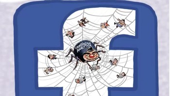 Kalau ini menyindir kejadian terbaru di mana 50 juta data user Facebook diangkut oleh perusahaan Cambridge Analytica untuk kepentingan kampanye Donald Trump. Foto: Pinterest