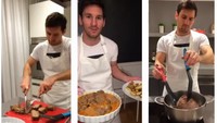 Wow! Ganteng, jago main bola, sayang keluarga dan jago masak. Sempurna! Messi lagi masak daging panggang nih. Siapa yang mau? Foto: Instagram @leomessi