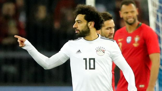 Mohamed Salah sempat membuat Mesir unggul atas Portugal.