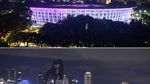 Before After Stadion GBK Jadi Gelap Saat Earth Hour