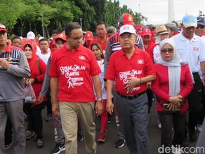 Bareng Anies, JK Lepas Peserta Jalan Santai Keluarga Sulsel