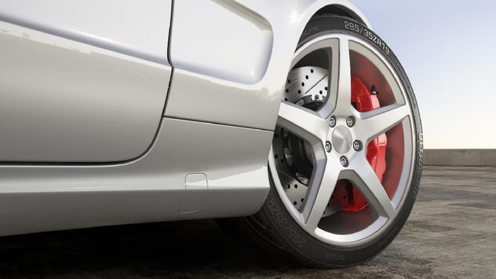 Wheel sports car close-up outdoor 3d