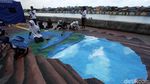Keren! Lukisan 3D di Trotoar Danau Sunter