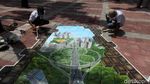 Keren! Lukisan 3D di Trotoar Danau Sunter