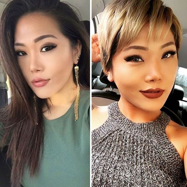 Dari rambut panjang, wanita ini memangkas rambutnya jad pendek. Ia pun mengecat rambutnya jadi pirang. Penampilan wanita ini jadi lebih segar dan cantik setelah potong rambut.  Foto: Istimewa