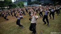 Sebanyak 664 Shabara angkatan 43, 2017 Sekolah Polisi Negara Polda Metro Jaya mengikuti program peningkatan kemampuan peningkatan pelatihan Dalmas Sabhara.