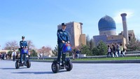 Masjid Bibi Khanym di Uzbekistan Masjid dibangun dengan batuan langka yang dikumpulkan selama Amir Timur menaklukkan India.  (dok Kemenpar Uzbekistan)