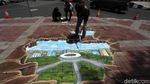 Keren! Lukisan 3D di Trotoar Danau Sunter