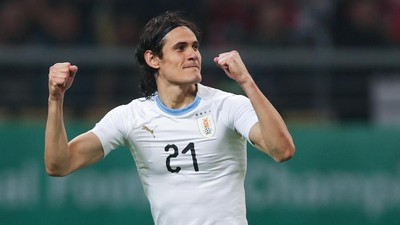Gol ke-42 Cavani untuk Tandai Penampilan ke-100 di Timnas