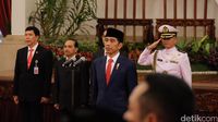 Suasana pelantikan di Istana oleh Presiden Jokowi
