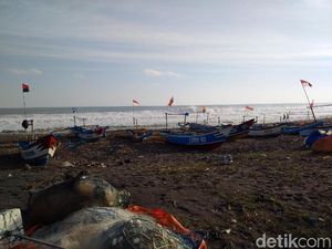 Gelombang Tinggi, Nelayan Kulon Progo Nganggur Hampir Sepekan