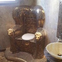 Mungkin pemilik rumah ingin merasa seperti raja bahkan ketika sedang buang air. Foto: Instagram @pleasehatethesethings