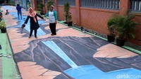 Konsep gang cantik dengan gambar 3D diterapkan oleh warga RT 06, Jalan Husada, Tangerang Selatan.