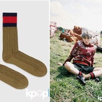 Suga, BTS memiliki kaus kaki Gucci seharga US$ 100 atau Rp 1,3 jutaan. Foto: Istimewa