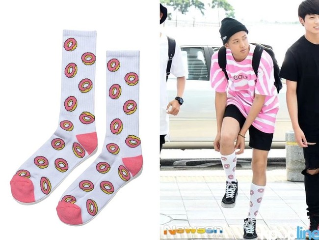 Koleksi kaus kaki gambar donat yang playful milik RM, BTS yang dijual di Odd Future. Foto: Istimewa