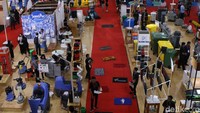 Situasi disekitaran pameran Expo Clean and Laundry 2018 yang diselenggarakan di JIExpo Kemayoran.