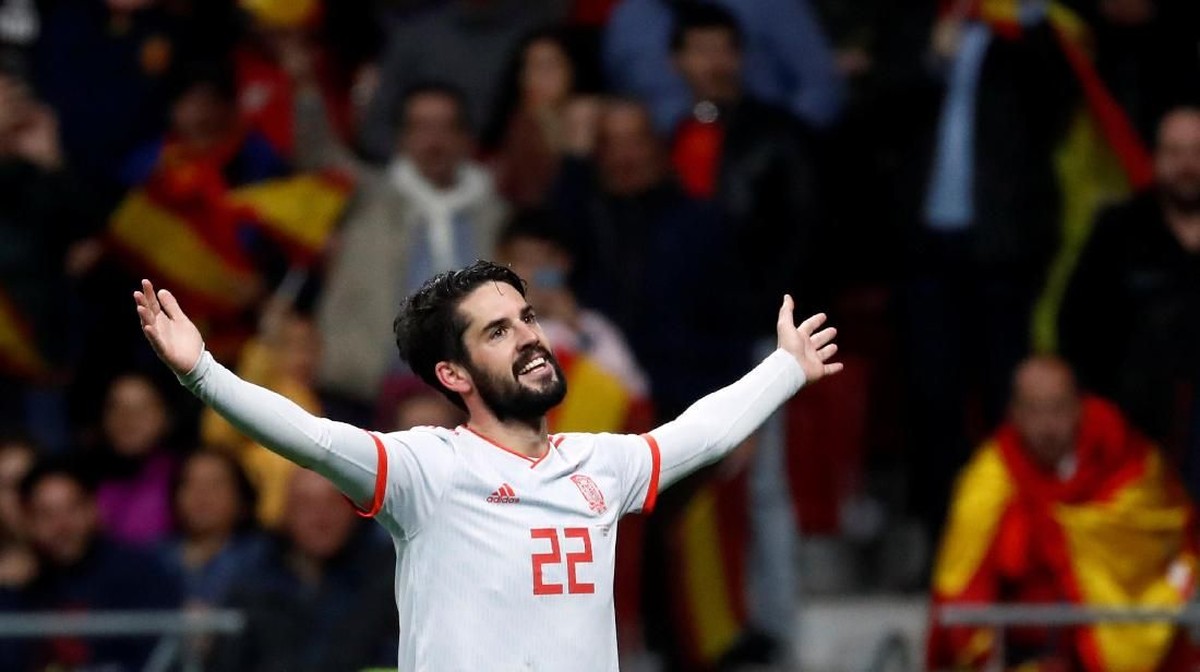 Isco mencetak hat-trick saat Spanyol menang 6-1 atas Argentina (Foto: Juan Medina/Reuters)