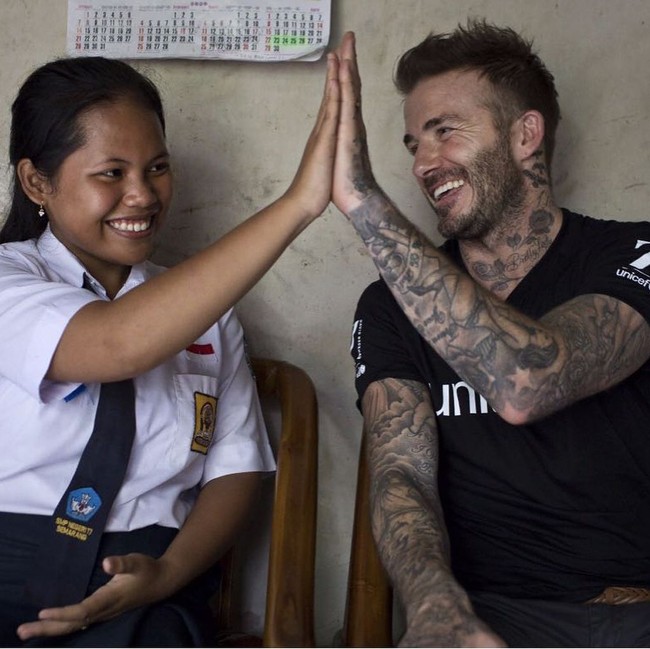 Di Instagram Stories David Beckham, Sripun mengatakan bahwa ia merupakan anggota dari agen perubahan dan anti-bullying. Foto: Instagram/@davidbeckham