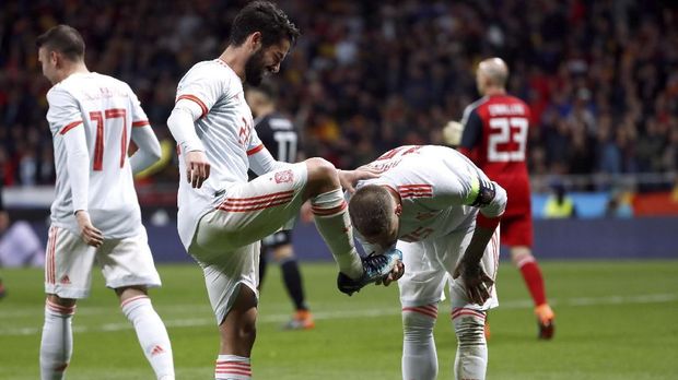 Timnas Spanyol mencatat 13 kemenangan dan lima seri jelang Piala Dunia 2018.