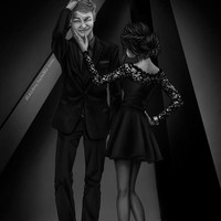 Sering tampil di acara penghargaan musik internasional pasti kamu pernah membayangkan bisa menemani Rap Monster di karpet merah. Akan seperti ini jadinya. Foto: DeviantArt/dlazaru