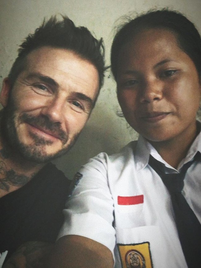 Dari postingan David Beckham di Instagram, Sripun diketahui merupakan siswi SMP N 17 Semarang. Sripun merupakan salah satu korban bully dan kerap dikucilkan teman-temannya. Foto: Instagram/@davidbeckham