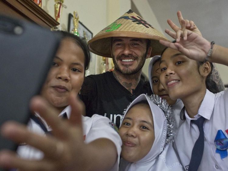 Senyum Beckham di Tengah Anak-Anak Indonesia