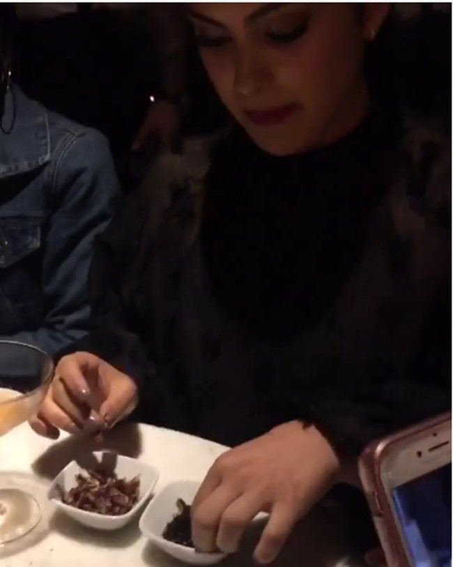 Aktris serial Riverdale, Camila Mendes, juga pernah terlihat menikmati serangga. Hal tersebut ditunjukkannya dalam sebuah video yang diunggah di Instagram. Berdasarkan keterangan foto, kala itu Camila sedang berada di Meksiko dan menikmati makanan lokal yang berisi semut dan jangkrik. Meski terlihat tidak biasa memakannya, wanita 22 tahun itu tampak cukup menyukai dan mengatakan jika rasa serangga itu mirip keripik. Foto: ist