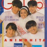 Empat cover boy laris pada masanya berpose bersama untuk sampul majalah Gadis edisi Agustus 1996. Mereka yang ada di foto ini adalah Gunawan, Atalarik, Thomas Djorghi dan Marcelino. Foto: Dok. Instagram @koleksinyawodjo, Instagram @ariwibowo, Instagram @ddyusuf66