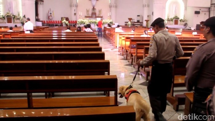 Anjing Pelacak Ikut Sterilkan Gereja di Semarang Jelang Paskah