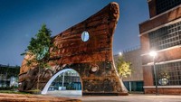 Paviliun ini memang terbuat dari sebuah bongkahan bekas kapal yag dibuat oleh Shinslab, arsitektur yang berbasis di Korea Selatan. Paviliun ini diberinama Temp L. Istimewa/Berodpanda