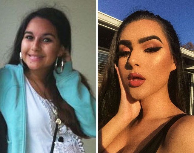 Begitu juga dengan wanita yang kini tampil menawan dengan riasan alis dan eyeliner on flick. Foto: Twitter/Instagram