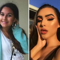 Begitu juga dengan wanita yang kini tampil menawan dengan riasan alis dan eyeliner on flick. Foto: Twitter/Instagram