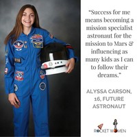 Jika kami bisa mencari misi untuknya dalam dua tahun ke depan, dia akan menjadi anak pertama yang pergi ke luar angkasa, kata sang ayah Bert Carson. Foto: Twitter Alyssa Carson