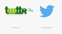 Sebelum memakai logo burung, logo Twitter ialah tulisan warna hijau. Istimewa/Boredpanda.