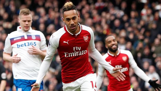 Aubameyang jadi pemain Arsenal tersubur dengan mencetak lima gol dari enam pertandingan.