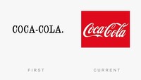 Coca-cola mempertahankan logo berupa tulisan. Tapi lambang yang lama hanya hitam putih. Istimewa/Boredpanda.