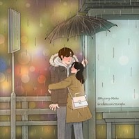 Saat hujan dan pasangannya masih berada di luar rumah, si pria menjemput sambil membawa payung juga bisa membuat si dia bahagia. Foto: Instagram