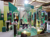 Booth Tokopedia yang menampilkan koleksi Kulturtama di Indonesia Fashion Week 2018 (Foto: detikcom)