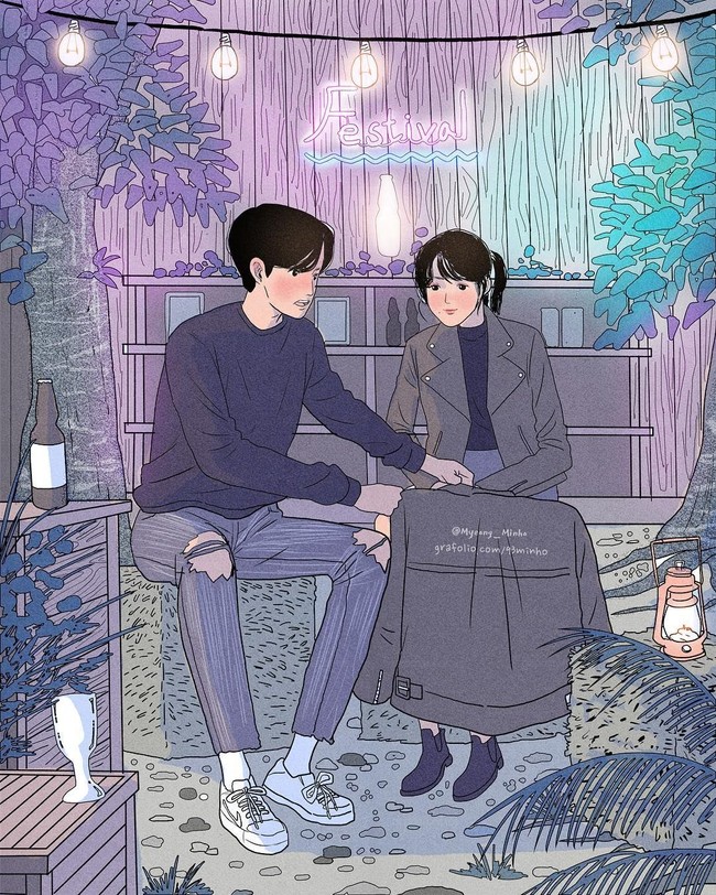 Pria juga rela kedinginan karena yang terpenting adalah kesehatan pasangannya. Foto: Instagram