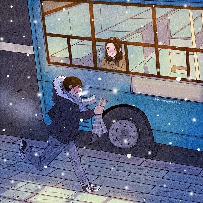 Ketika pria rela mengejar pasangannya hanya untuk menjaga dan memastikan ia tetap sehat saat cuaca dingin. Foto: Instagram