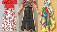 Keren! Kali ini tidak hanya baju dan wajah saja. Tapi juga sepatu! Kecintaannya pada kue dan dunia fashion sangat terlihat. Cookiesnya malah jadi lebih mirip dengan boneka Barbie yang bajunya bisa di copot-pasang.  Foto: Instagram @nspiredtotaste