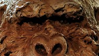 Patung Gorila ini terbuat dari bahan cokelat.
