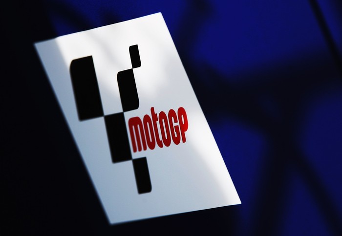 JEREZ DE LA FRONTERA, SPAIN - FEBRUARY 16:  A detail photo of the MotoGP logo during MotoGP Testing at the Circuito de Jerez, on February 16, 2008 in Jerez, Spain.  (Photo by Bryn Lennon/Getty Images)