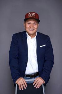 Mardani Ali Sera mengenakan topi #2019GantiPresiden.