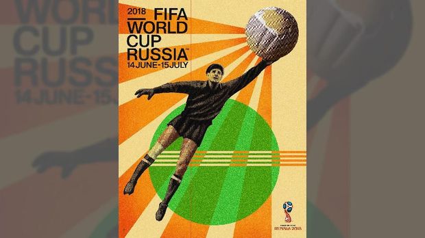 Poster Piala Dunia 2018 terinspirasi dari sosok Lev Yashin.